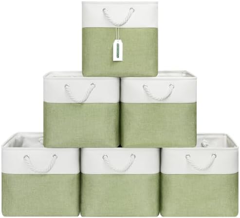 ECDYQXVU 13x13x13 Inch Storage Cube Bins Foldable Organizer Baskets 6 Pack by ECDYQXVU