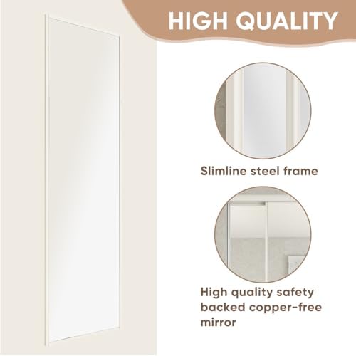 BARNSMITH 60 x 80 Inches Mirrored Closet Door, One Side Mirror with Top & Bottom Track Kits, 2-Panels Steel Frame Sliding Mirror Closet Door, Easy to Install - Image 5