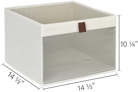 StorageWorks Closet Storage Bins with Clear Window, Beige, 3-Pack - Image 3