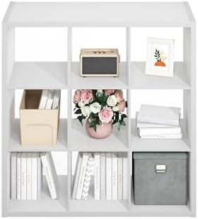 Furinno Simple 9-Cube Storage Organizer, Display Shelf, White - Image 6
