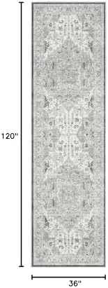 Madane Hallway Runner Rug 3x10 Washable Kitchen Runners 10ft, Ivory/Brown - Image 2