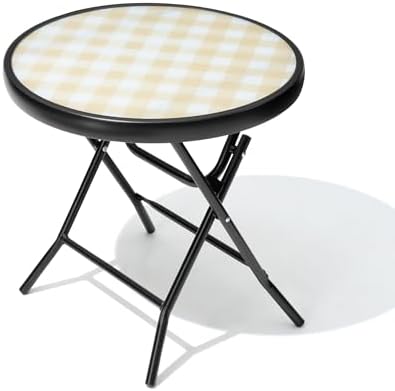 Outdoor Side Table, Small Patio End Table, Yellow by Enjoymyhome