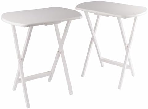 Winsome Corbett Set of 2 Oversized Foldable Snack Tables, Easy to Store Portable Fold Up Table Set for Kitchen, Living Room TV Dining, Crafts, Puzzles, Work from Home - Image 4