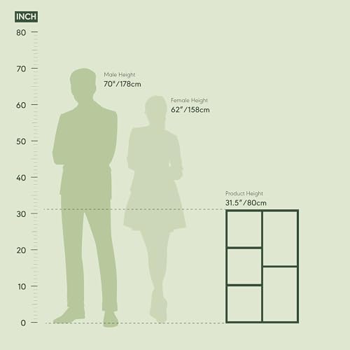 Furinno LUDER Book Shelf, 5-Cube Bookshelf, Reversible Bookcase, 9.4 x 19.5 x 31.5, Easy Assembly, for Living Room, Bedroom, Home Office, Sage Green - Image 4