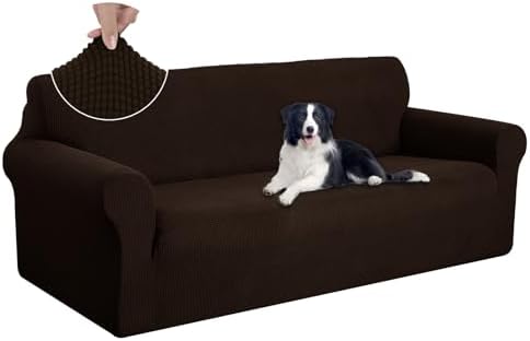 U-NICE HOME Oversized Stretch Couch Cover Slipcover, Chocolate by U-NICEHOME