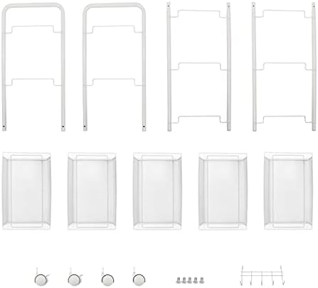 JANE EYRE 5-Tier Rolling Utility Storage Rack Cart on Wheels, Trolley Craft cart, Multi-Purpose Organizer Shelf, White - Image 6