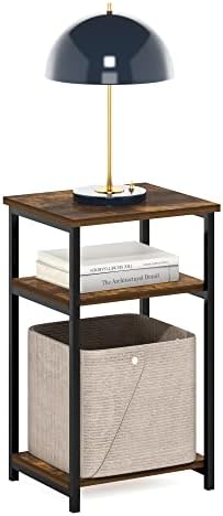 Furinno JUST 3-Tier Metal Frame Telephone Table, Amber Pine by Furinno-FitsYourSpaceFitsYourBudget