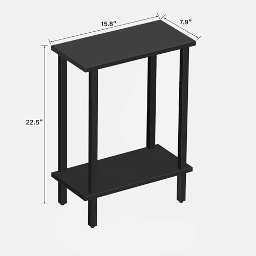 TUTOTAK Narrow Side Table, 2-Tier Small End Table for Couch - Image 3