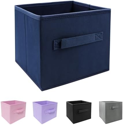 EBIGIC Collapsible Storage Cubes,Cube Storage Organizer 10.5 * 10.5 * 11inch，For home and office Collapsible Closet Shelf Organizers, Drawer Organizers(Blue) by EBIGIC