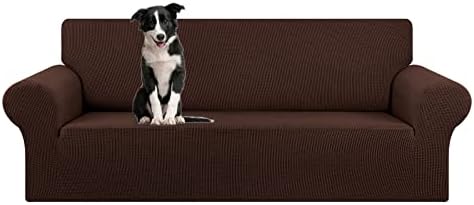 KEKUOU Stretch Oversized Couch Covers for Sofa Slipcover,Chocolate by KEKUOU
