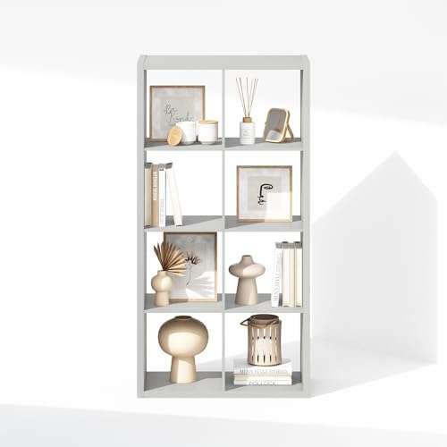Furinno Simple 8-Cube Storage Organizer, Extra Thick Frame, Pale Grey - Image 7