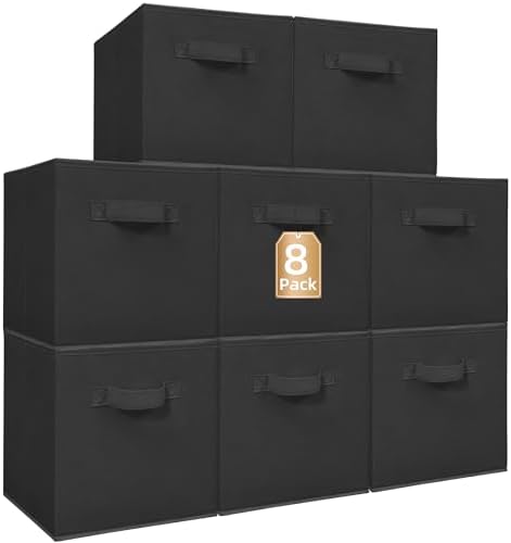 STORAGE MANIAC Storage Cubes, 11 Inch 8 Pack Collapsible Fabric Shelf Bins by STORAGEMANIAC