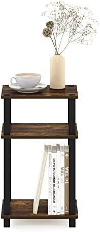 Furinno JUST Toolless 3-Tier Side Table, Open Shelf End Table, Amber Pine - Image 6