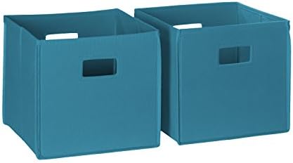 RiverRidge Folding Storage Bins - 2-pack of 10in Tall Turquoise Cubes by RiverRidgeHome