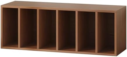 IOTXY DIY Modular Cubby Bookcase - Stackable 6-Cube Open Bookshelf, Walnut by IOTXY