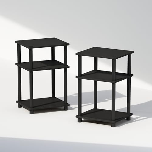Furinno JUST Set of 2 Toolless 3-Tier Night Stand, Americano - Image 6