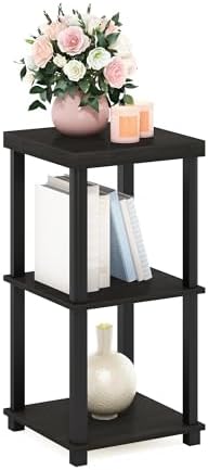 Furinno Turn-N-Tube Toolless 3-Tier Side Table, Thick Tabletop, Espresso by Furinno-FitsYourSpaceFitsYourBudget