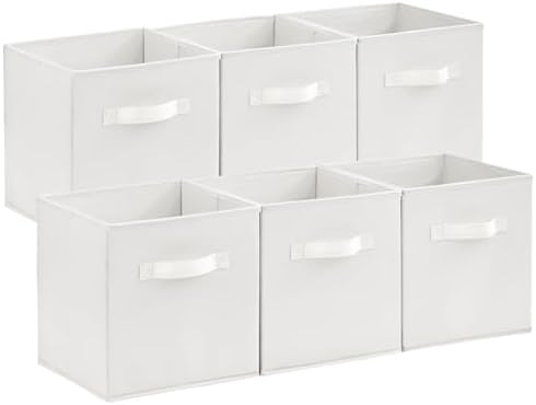 Lifewit Storage Cubes, 11 Inch Organizer Bins, 18L White, 6 Packs by Lifewit