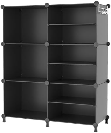 AWTATOS 6 Cube Closet Organizer Storage Shelves, Black by AWTATOS