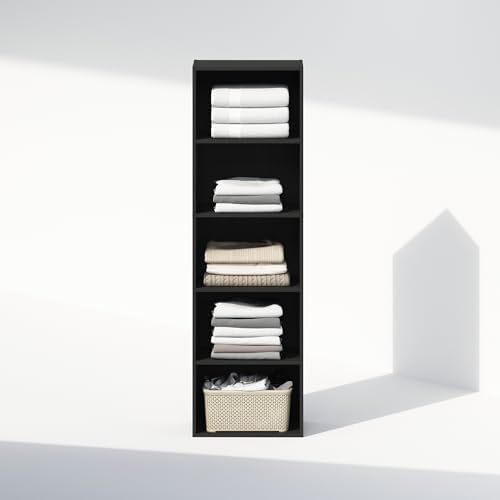 Furinno Reed Closet Organizers and Storage, 5-Tier Closet Organizer, Open Shelf Closet Storage, for Wardrobe, Bedroom, Living Room, Blackwood - Image 6