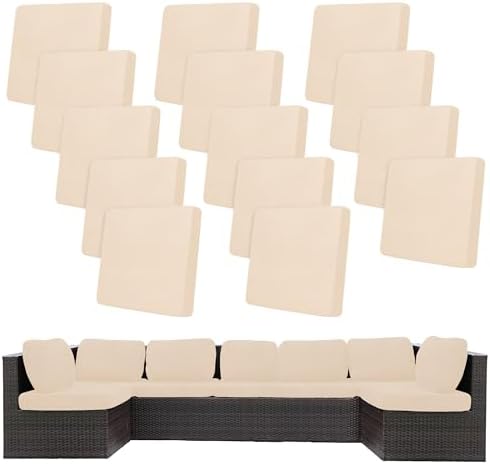 14 Pcs Outdoor Cushion Covers, Patio Sofa Cushion Covers Replacement by BIETYONE