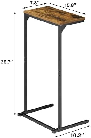 TUTOTAK C Shaped End Table Set of 2, 28.7 inch Tall Couch Small Side Table - Image 3