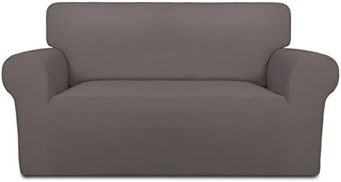 PureFit Stretch Loveseat Covers Fleece Couch Covers for Sofa Taupe by PureFit