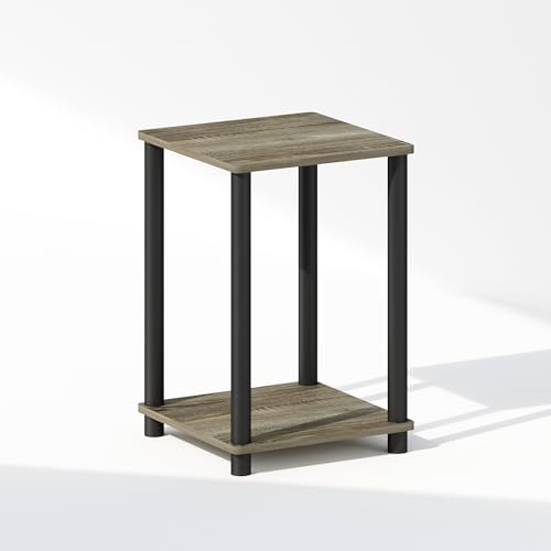 Furinno Turn-N-Tube Toolless 2-Tier Open Shelf Night Stand, French Oak - Image 3