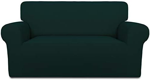 PureFit Stretch Loveseat Covers Fleece Couch Covers for Sofa Deep Teal by PureFit