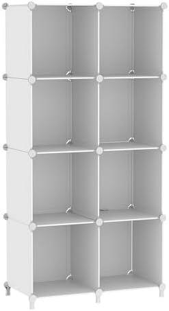 AWTATOS 8 Cube Storage Organizer, Closet Organizer Storage Shelf, White by AWTATOS