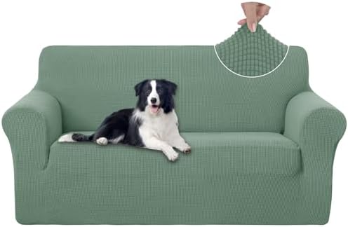 U-NICE HOME Oversized Stretch Loveseat Couch Cover, Cyan by U-NICEHOME