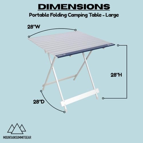 MOUNTAIN SUMMIT GEAR Portable Folding Camping Table 4 Sizes - Micro, Small, Standard & Large | Lightweight Aluminum Outdoor Camp Table for Camping, Picnic, Beach, Kitchen (Large Table) - Image 2