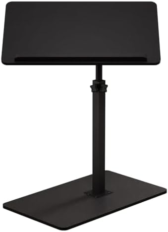 C Shaped End Table,20" W x 14" L,17"-31" Adjustable Height,Swivel and Turnable Desktop,Foldable Side Table for Small Spaces (Black, 19.7" x 13.8") by WelcometoPzewMo