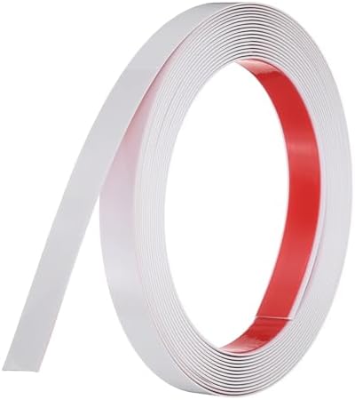 uxcell White Peel and Stick Molding Trim, 0.8 Inch x 19.7 ft Self-Adhesive Mirror Tape, Flexible PVC Border Strip for Wall Decoration Tile Edge Ceiling Floor Frame Furniture Decoration by uxcell