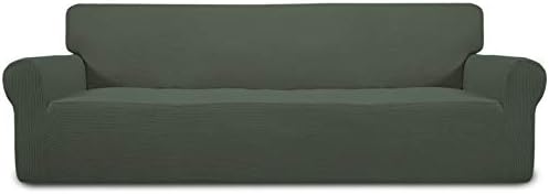 Easy-Going Stretch 4 Seater Oversized Sofa Couch Cover Olive Green by Easy-Going