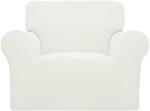 Easy-Going Stretch Oversized Chair Slipcover with Arm Washable Cream by Easy-Going