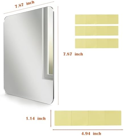 Mirror Tiles, 4 Pack 8 x 8 Inch Acrylic Mirror, Stick on Mirror Squares and Mirror Stickers, Shatter-Resistant Mirrors for Wall, Mirror for Classroom and DIY Mirror Wall Decor - Image 4