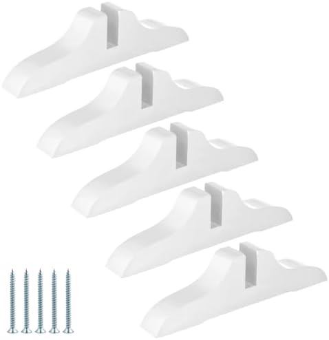 5 Pcs Folding Room Divider Stands, Wooden Privacy Screen Holders, Office Partition Support Bases with Slots, Includes Nails for Easy Assembly, Ideal for Home, Office (White) by OMISTAR