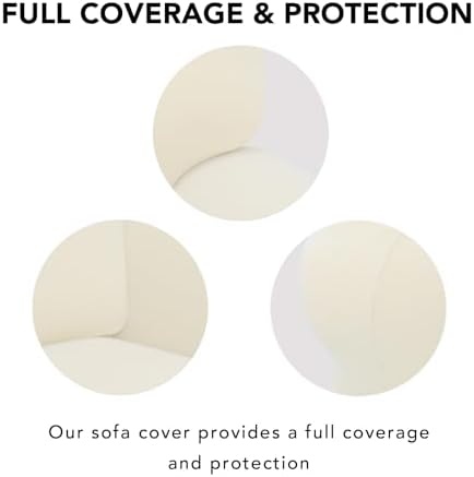 PureFit Stretch Oversized Loveseat Covers Couch Covers for Sofa Ivory - Image 4