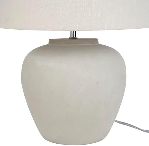 Nourison Home 20" Sand (Light Beige) Neutral Ceramic Table Lamp with Fabric Shade, Bedside Nightstand Lamp for Bedroom, Living Room, Entryway - Image 6