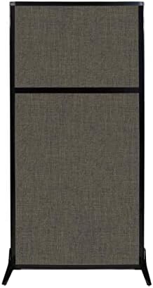 Versare Workstation Partition | Portable Wall Divider | Modern Office Cubicle | Free Standing Privacy Screen | Flexible Work Space | 33" x 70" Mocha Fabric Panels by VERSARE