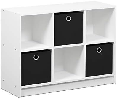 Furinno Basic 6-Cube Book Shelf with Open Shelf, 3 x 2, White - Image 5
