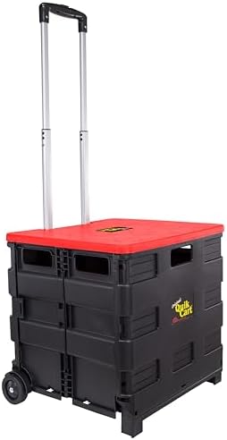 dbest Products Quik Cart Standard Collapsible Rolling Crate - Red Lid by dbestproductsInc