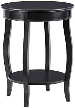 Powell Furniture Round Table with Shelf, Black by Powell