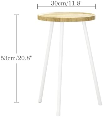Small Round Side Table, Drink Table, Mini Couch End Table, Coffee Table, Snack Table for Small Spaces, Living Room, Bedroom, Sofa LET520Y - Image 2