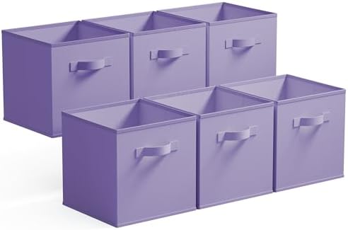 GRANNY SAYS 11 Inch Cube Storage Bins, Lavender Purple, 6-Pack by GRANNYSAYS