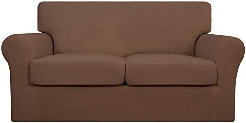 Easy-Going 3 Pieces Stretch Loveseat Couch Cover for 2 Cushion Washable by Easy-Going