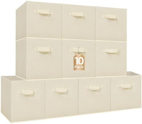 STORAGE MANIAC Storage Cubes, 11 Inch 10 Pack Collapsible Fabric Shelf Bins by STORAGEMANIAC