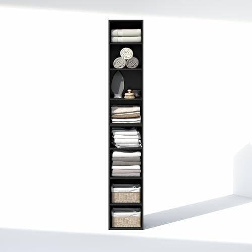 Furinno PASIR 8-Tier Closet Organizers and Storage, Open Shelf, Storage Organizer, 12-Inch Width, for Closet, Bedroom, Blackwood - Image 6