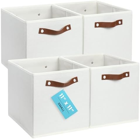 OrganiHaus 11x11 Cube Storage Bins, Set of 4 - Fabric Storage Cubes by OrganiHaus